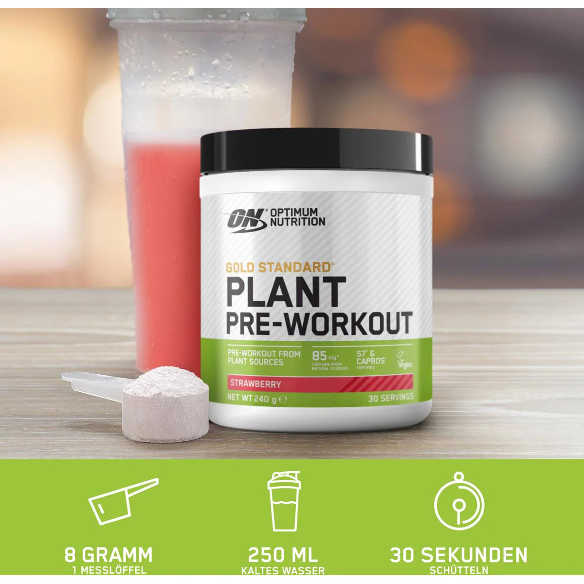 Optimum Nutrition Gold Standard Plant Pre-Workout, 240 g Dose, Lemon Limeade