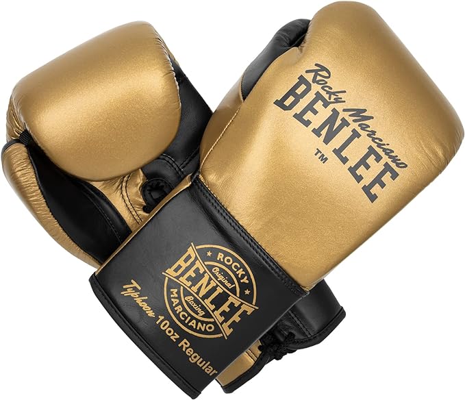 Benlee Typhoon Schnür Boxhandschuhe Leder Gold