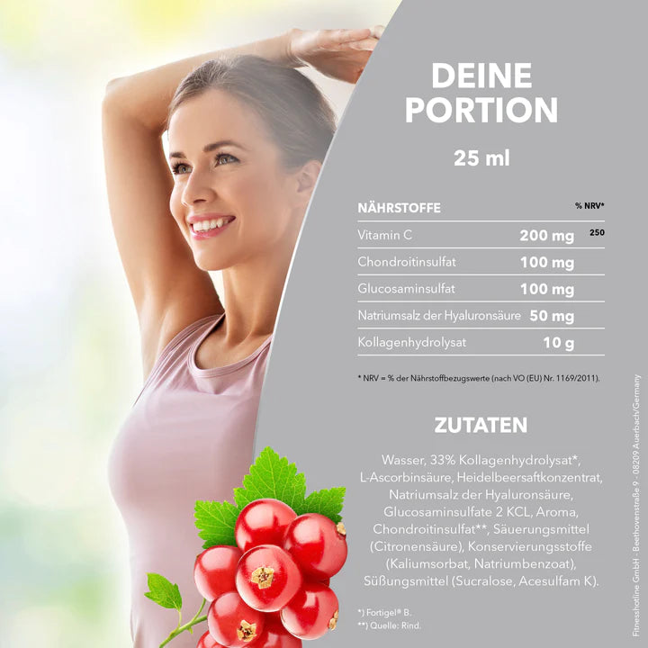 Best Body COLLAGEN LIQUID PLUS VITAMIN C - RED CURRANT - 500 ML FLASCHE