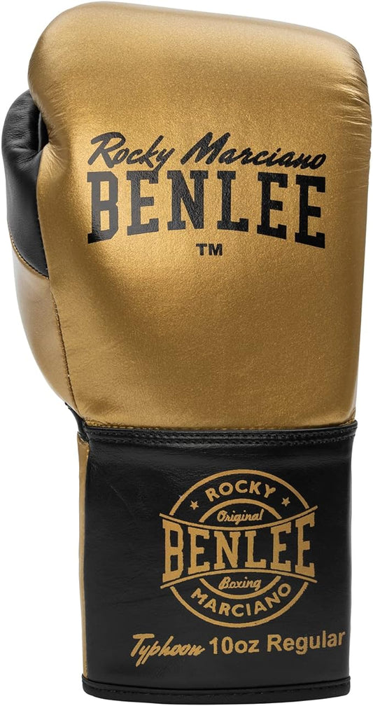 Benlee Typhoon Schnür Boxhandschuhe Leder Gold